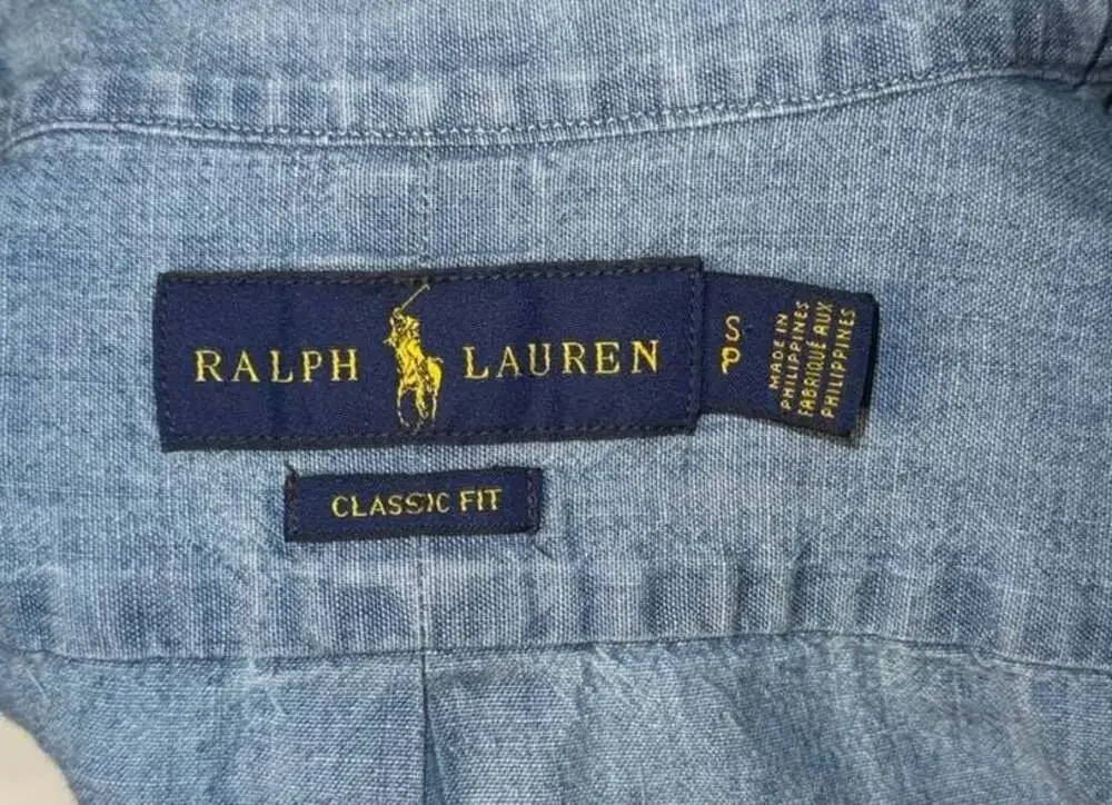 Ralph Lauren Classic Fit Short Sleeve Chambray Shirt Size S - Picture 6 of 7